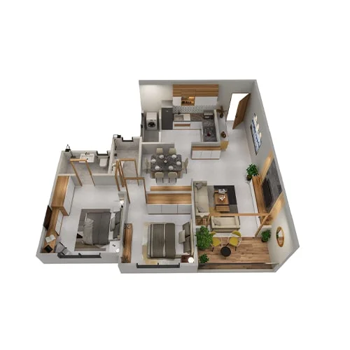 Oree Cloud 28 Bhugaon 2 BHK Floor Plan Image