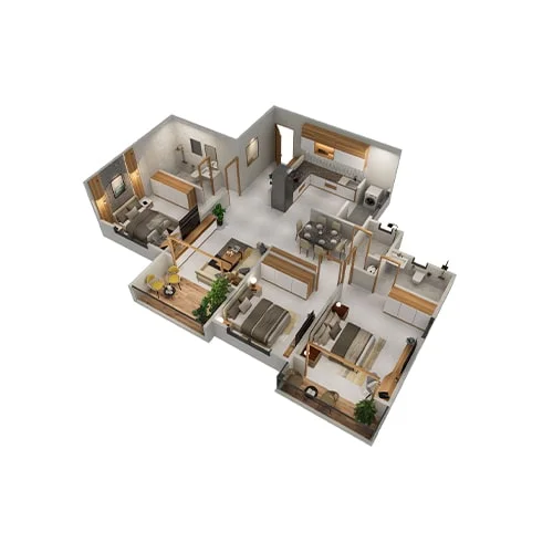 Oree Cloud 28 Bhugaon 3 BHK Floor Plan Image